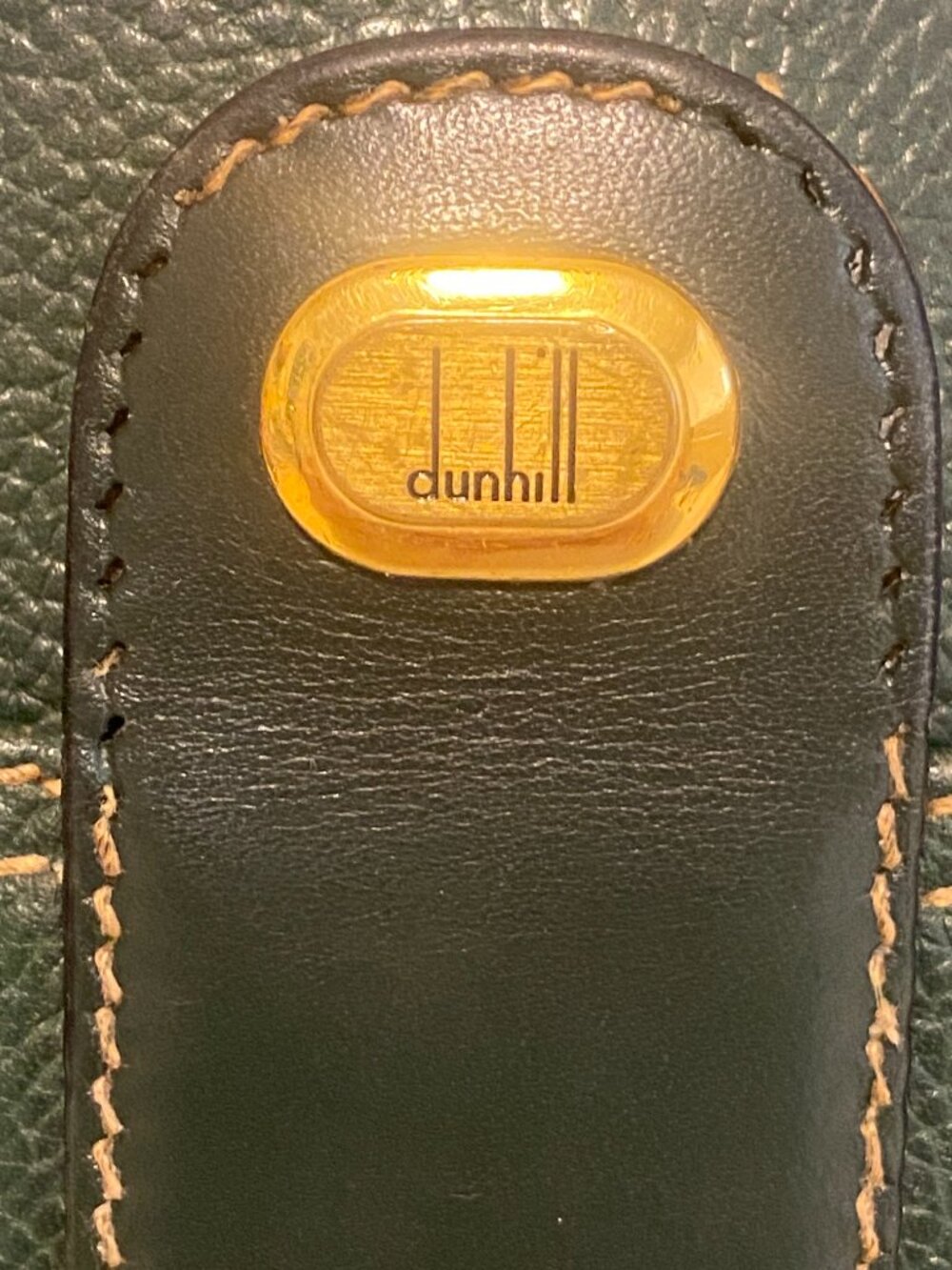 Dunhill Green Leather Clutch Bag Vintage Zip Top Organizer Travel Pouch/Wrislet - Picture 14 of 16